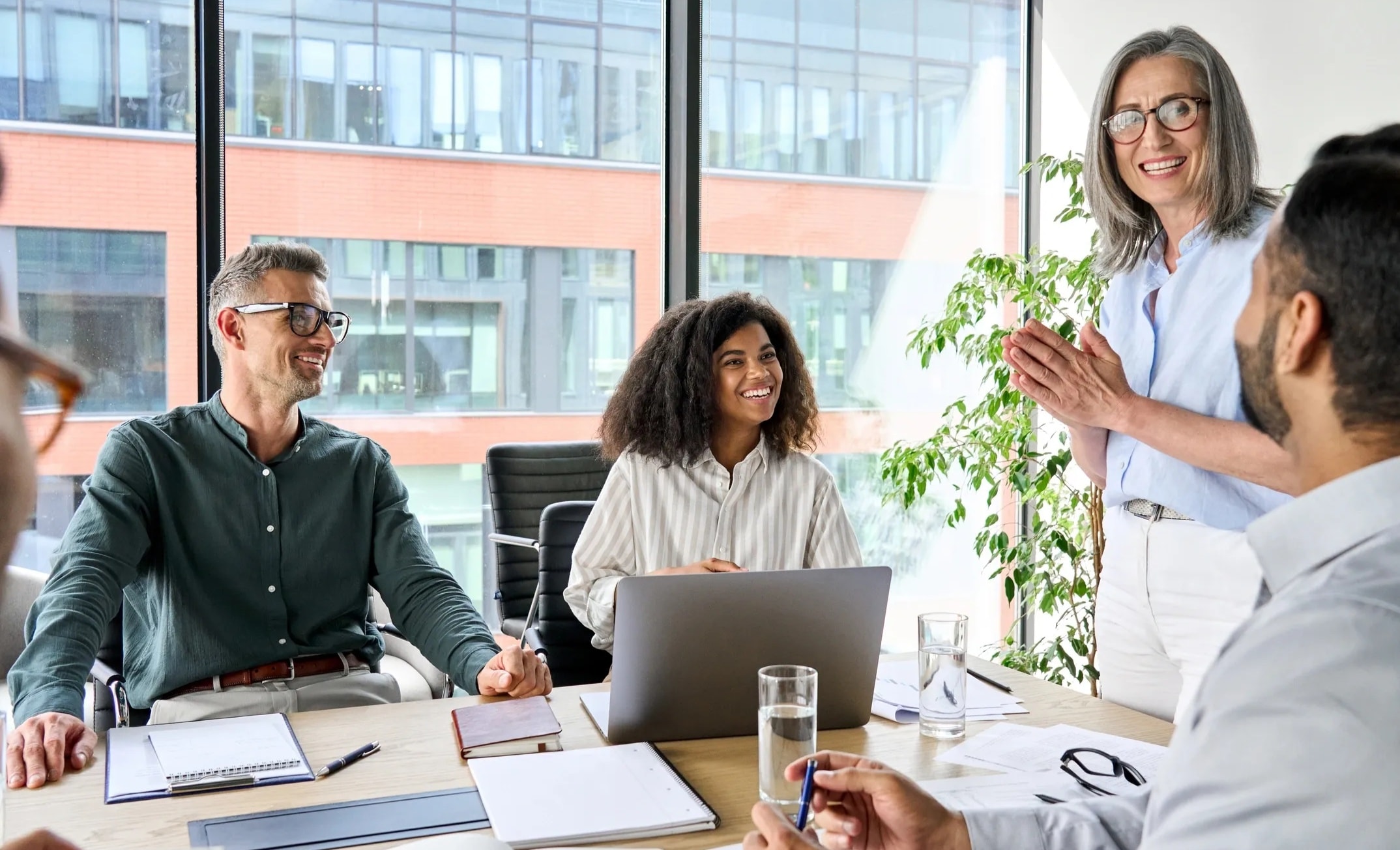 HR professionals collaborating in a modern office